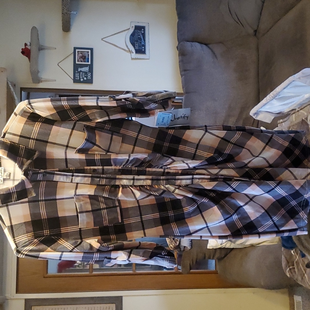Plad flannel dress